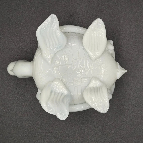 Handmade Glass White Turtle 5.5" - Picture 6 of 7